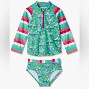 Hatley Girls’ Rainbow Palm Two-Piece Rashguard Set